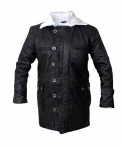 Black Bane Shearling Real Leather Coat