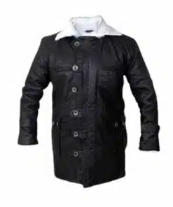 Black Bane Shearling Real Leather Coat
