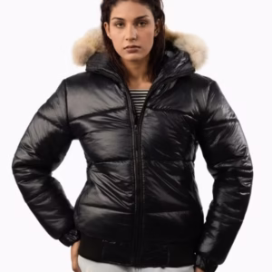 Doudoune Capuche Fourrure Black Puffer Hooded Jacket